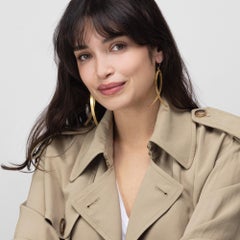 Alex Jona 18 Karat Satin Brushed Yellow Gold Curbed Bar Pendant Earrings