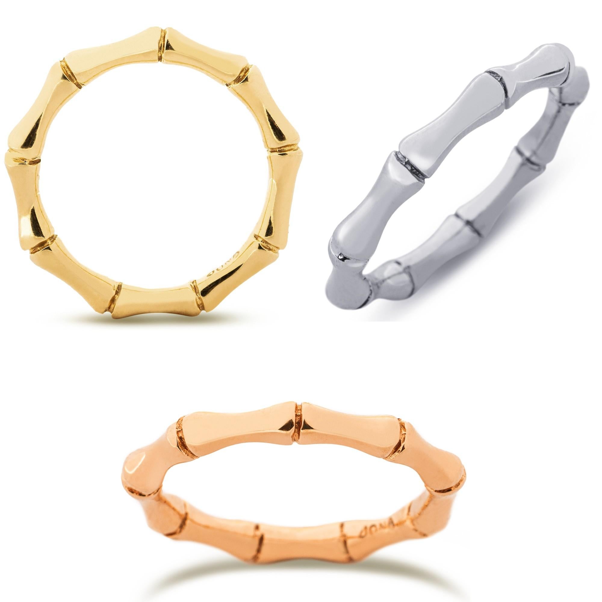 Alex Jona 18 Karat White Gold Bamboo Band Ring For Sale 1