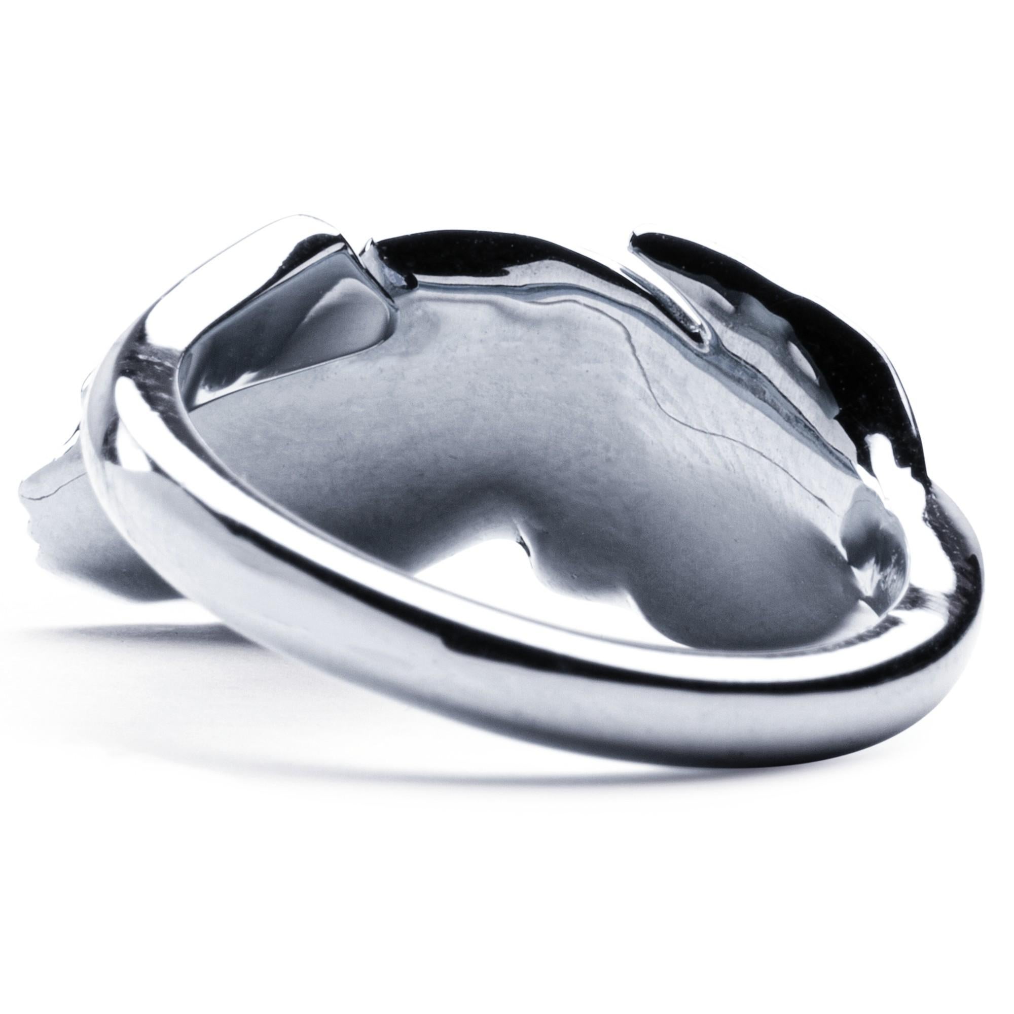 Alex Jona 18 Karat White Gold Feather Ring For Sale 1