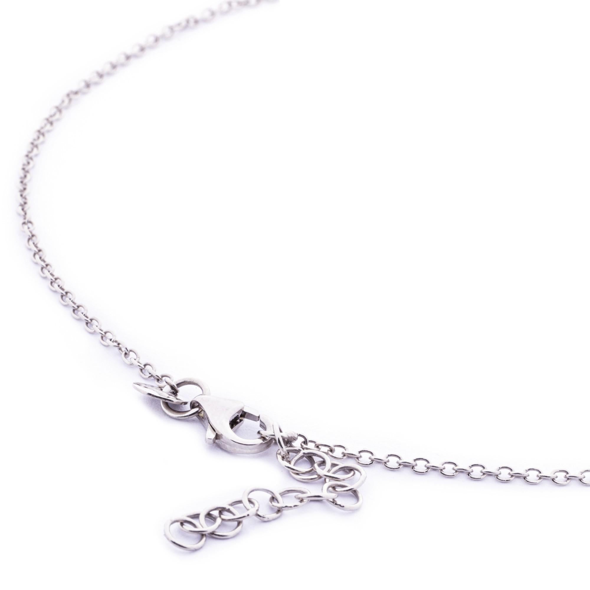 Alex Jona 18 Karat White Gold Interlocking Hoops Chain Necklace For Sale 1