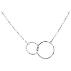 Alex Jona 18 Karat White Gold Interlocking Hoops Chain Necklace