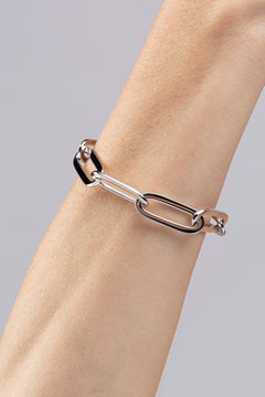 Alex Jona 18 Karat White Gold Link Chain Bracelet