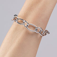 Alex Jona 18 Karat White Gold Link Chain Bracelet
