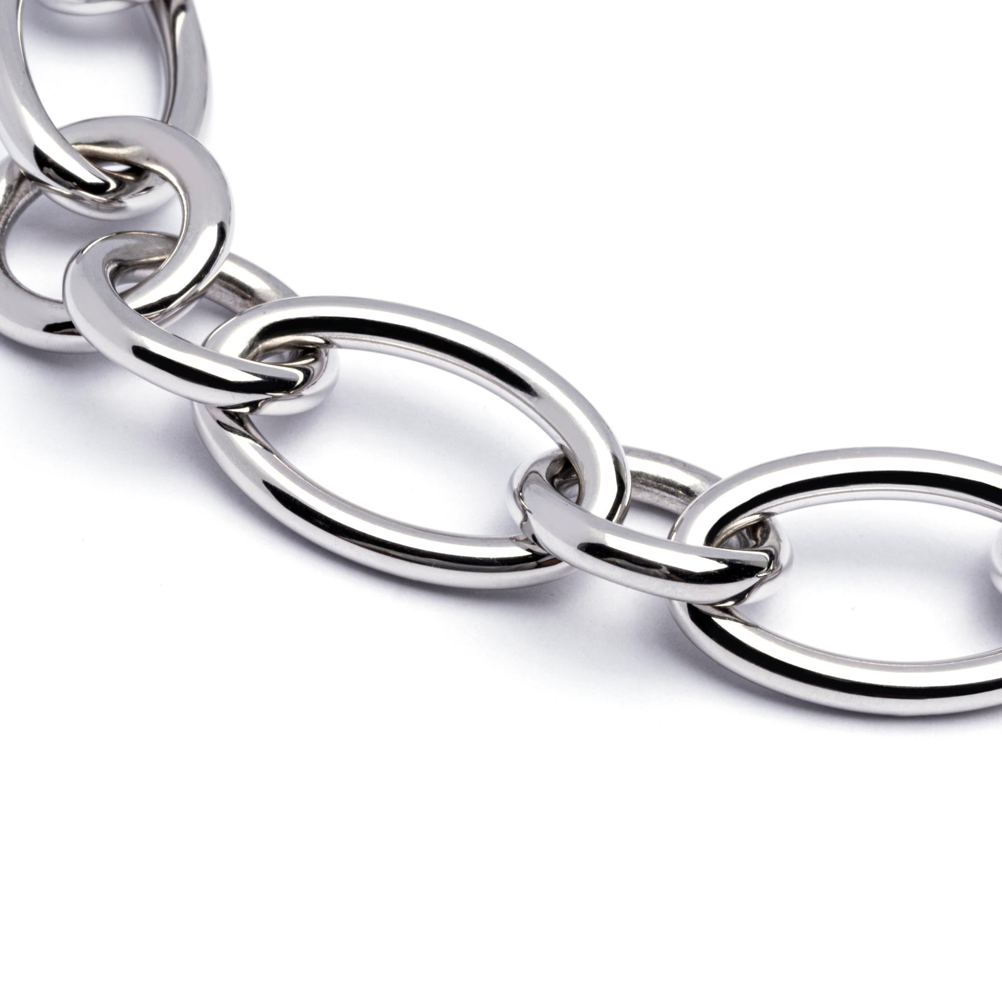 da uomo o donna Bracciale a catena A Link in oro bianco 18 carati di Alex Jona in vendita