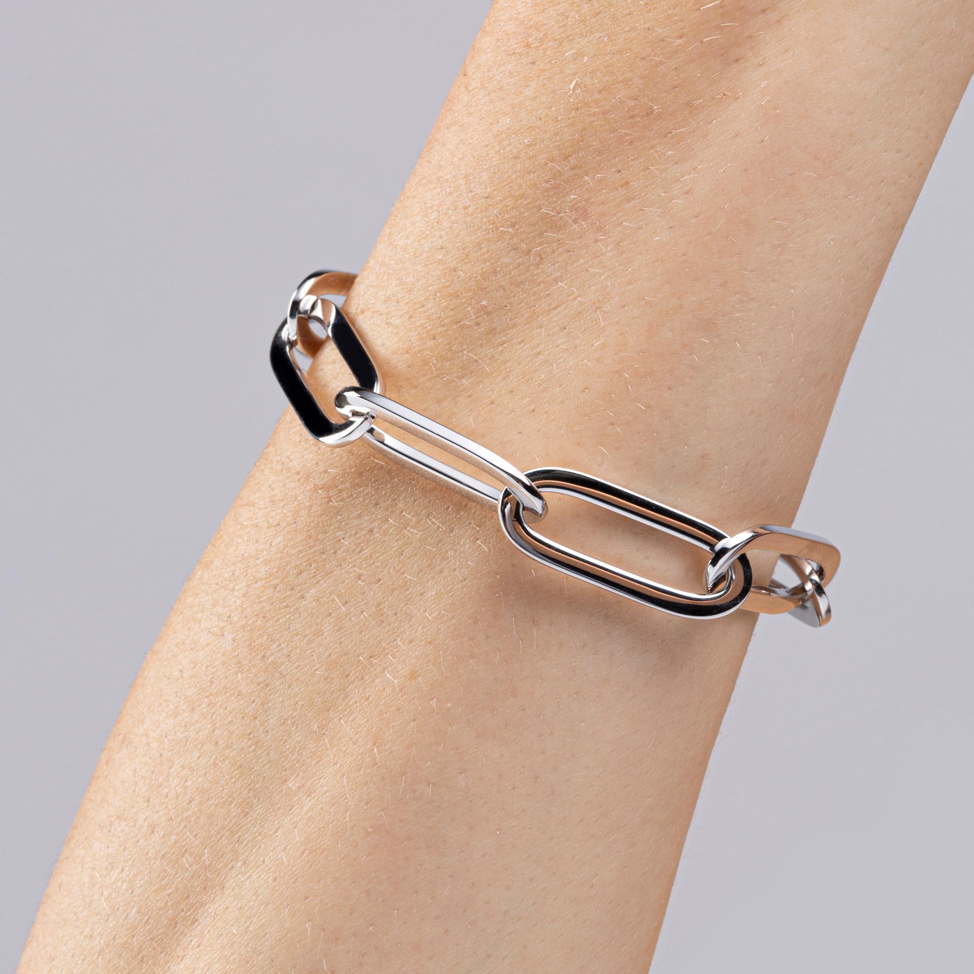 Alex Jona 18 Karat White Gold Link Chain Bracelet For Sale 1