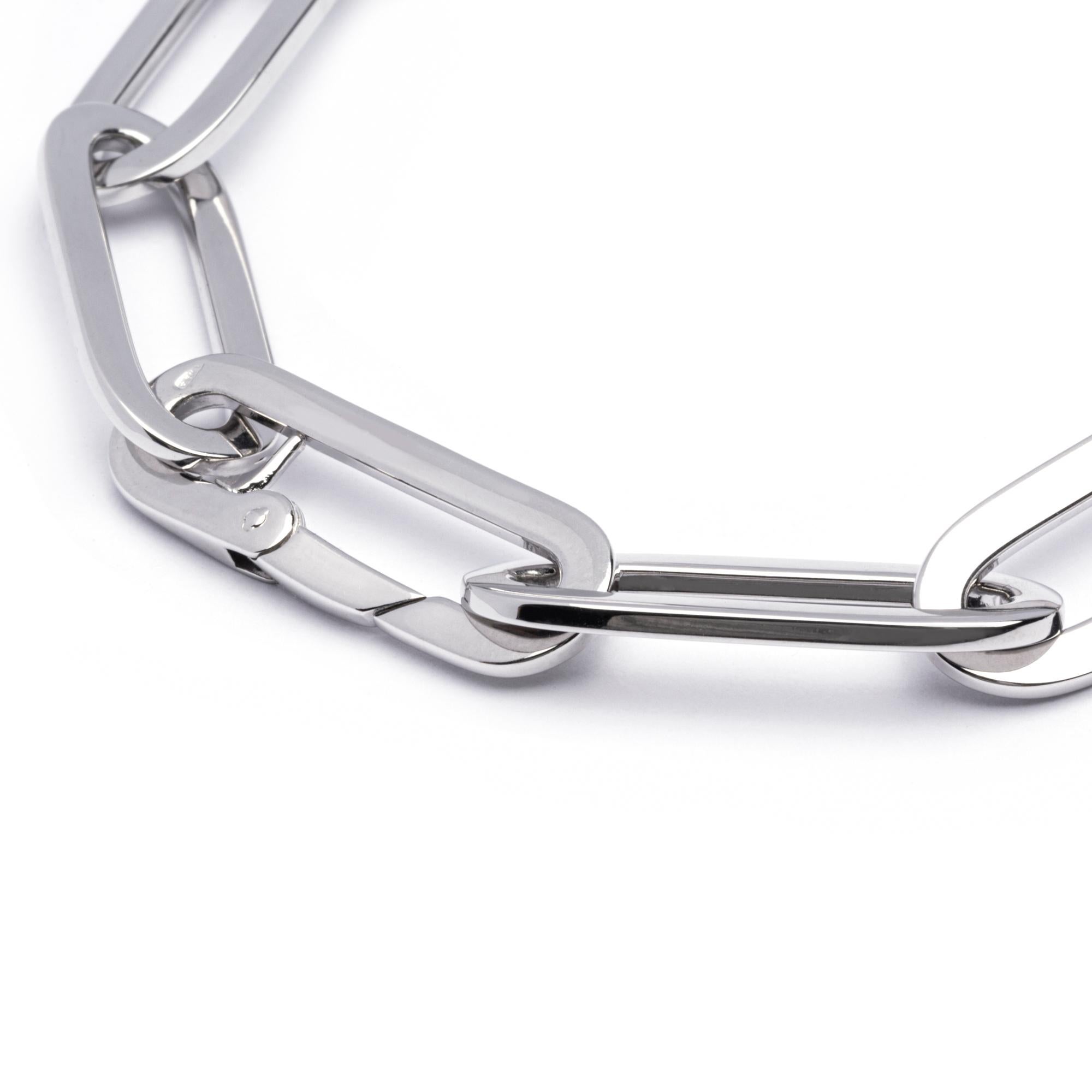 Alex Jona 18 Karat White Gold Link Chain Bracelet For Sale 2