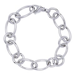 Alex Jona 18 Karat White Gold Link Chain Bracelet