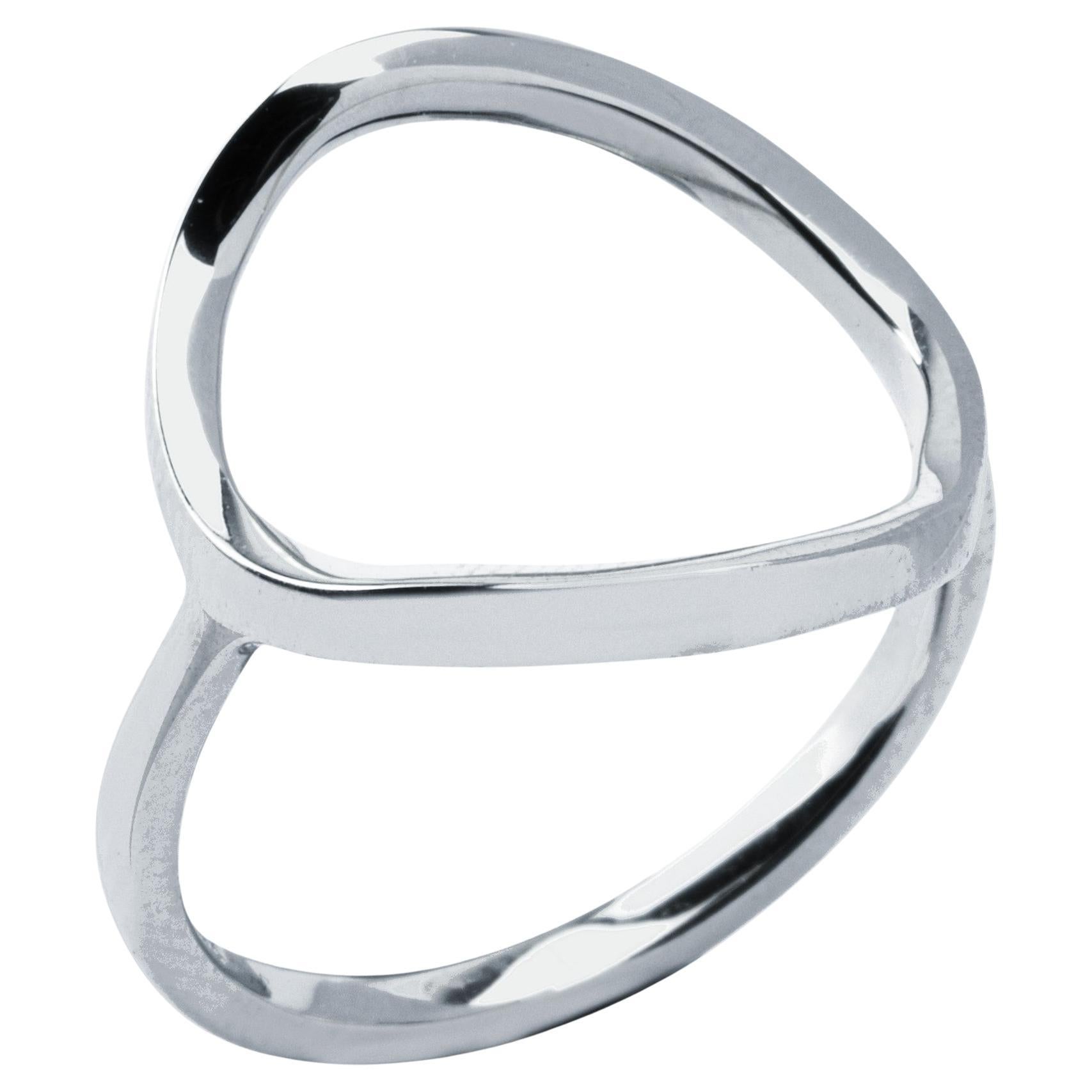 Alex Jona 18 Karat Weißgold Offener Ring mit Reifen im Angebot