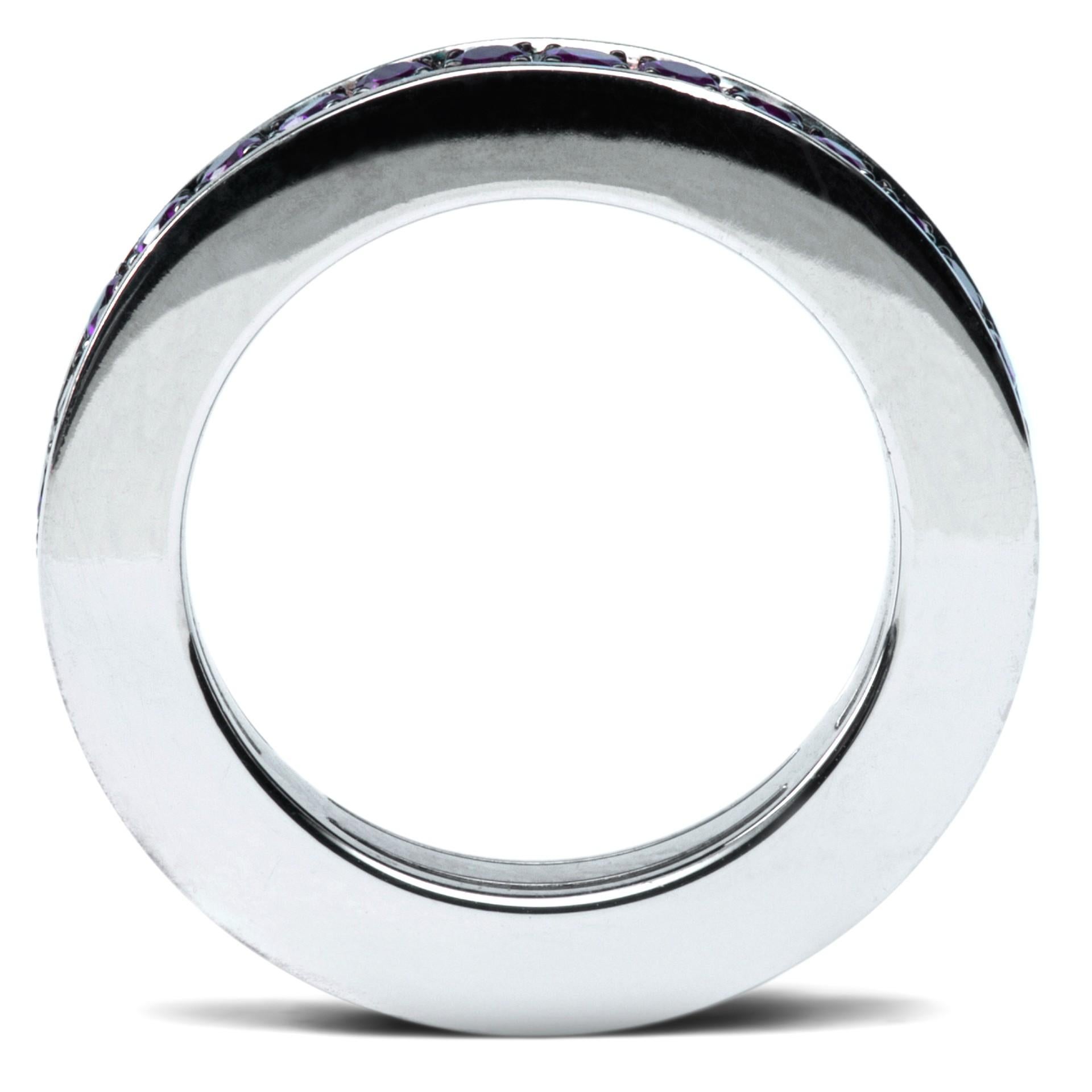 Alex Jona 18 Karat White Gold Ruby Eternity Band Ring In New Condition For Sale In Lugano, CH