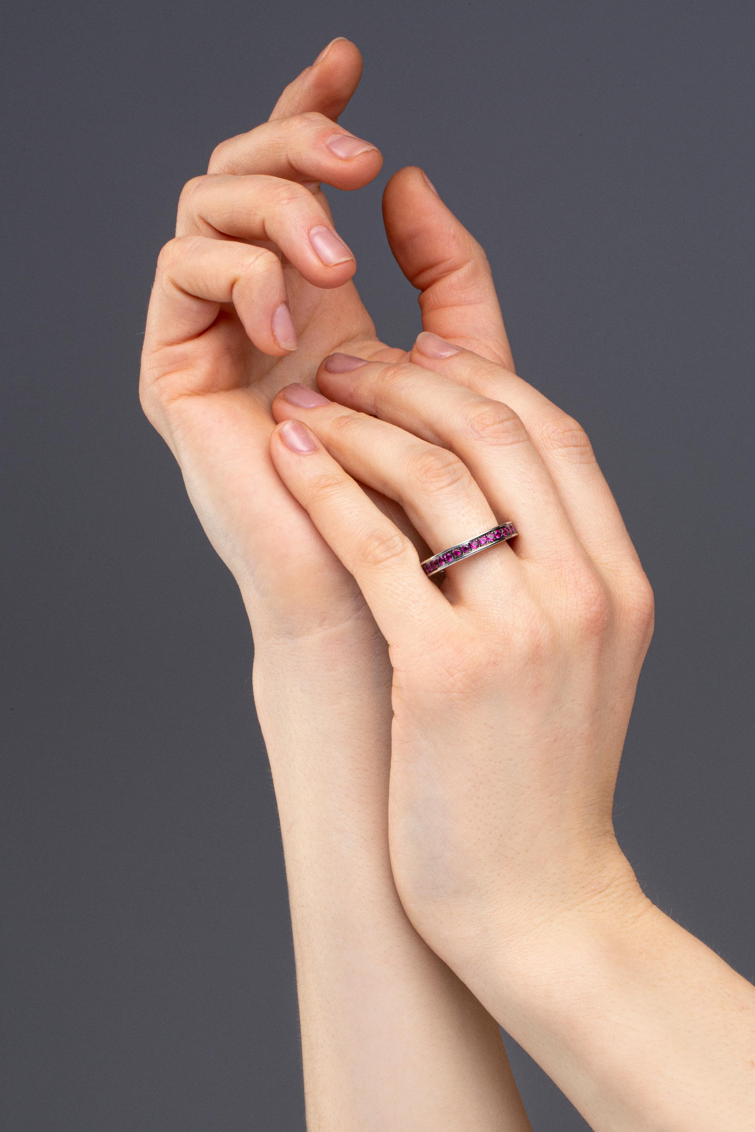 amethyst eternity band white gold