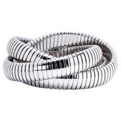 Alex Jona Pulsera Rodante Tubogas Oro Blanco 18 Kilates