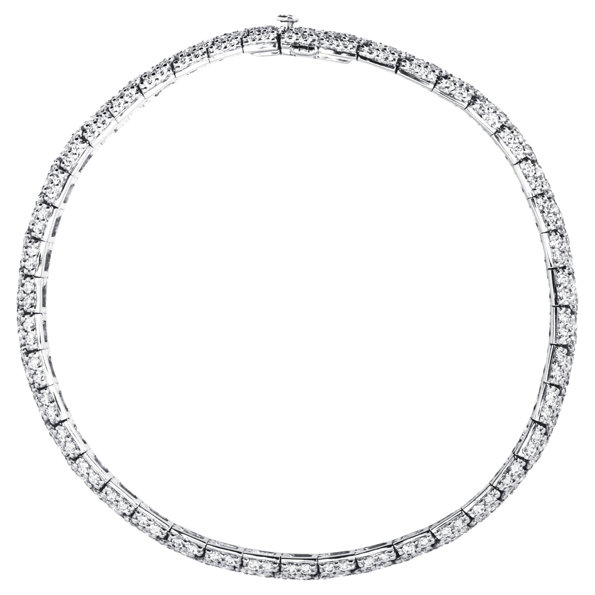 Alex Jona Pulsera de oro blanco de 18 quilates con diamantes blancos Contemporáneo en venta