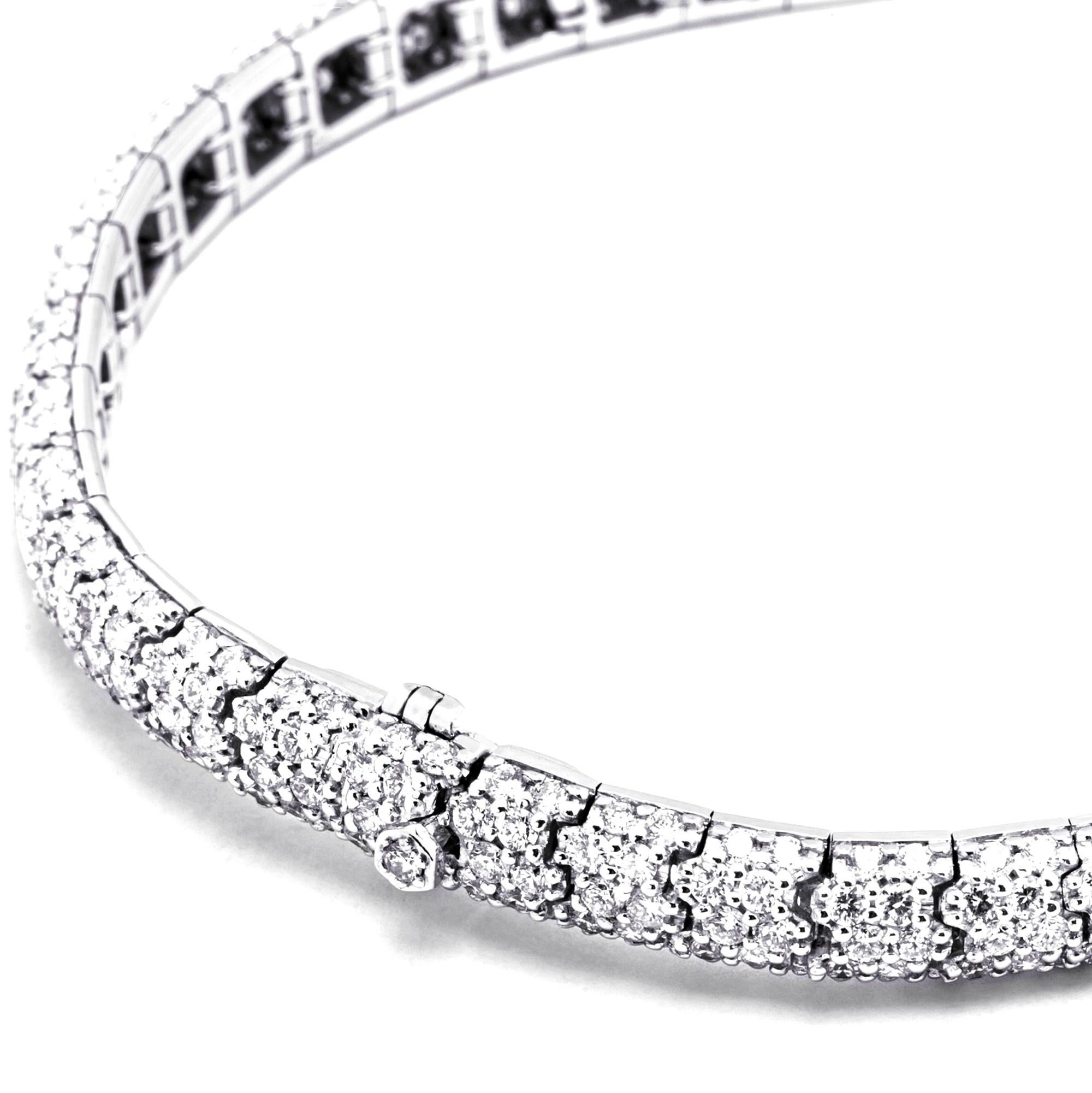 Alex Jona 18 Karat White Gold White Diamond Bracelet For Sale 1