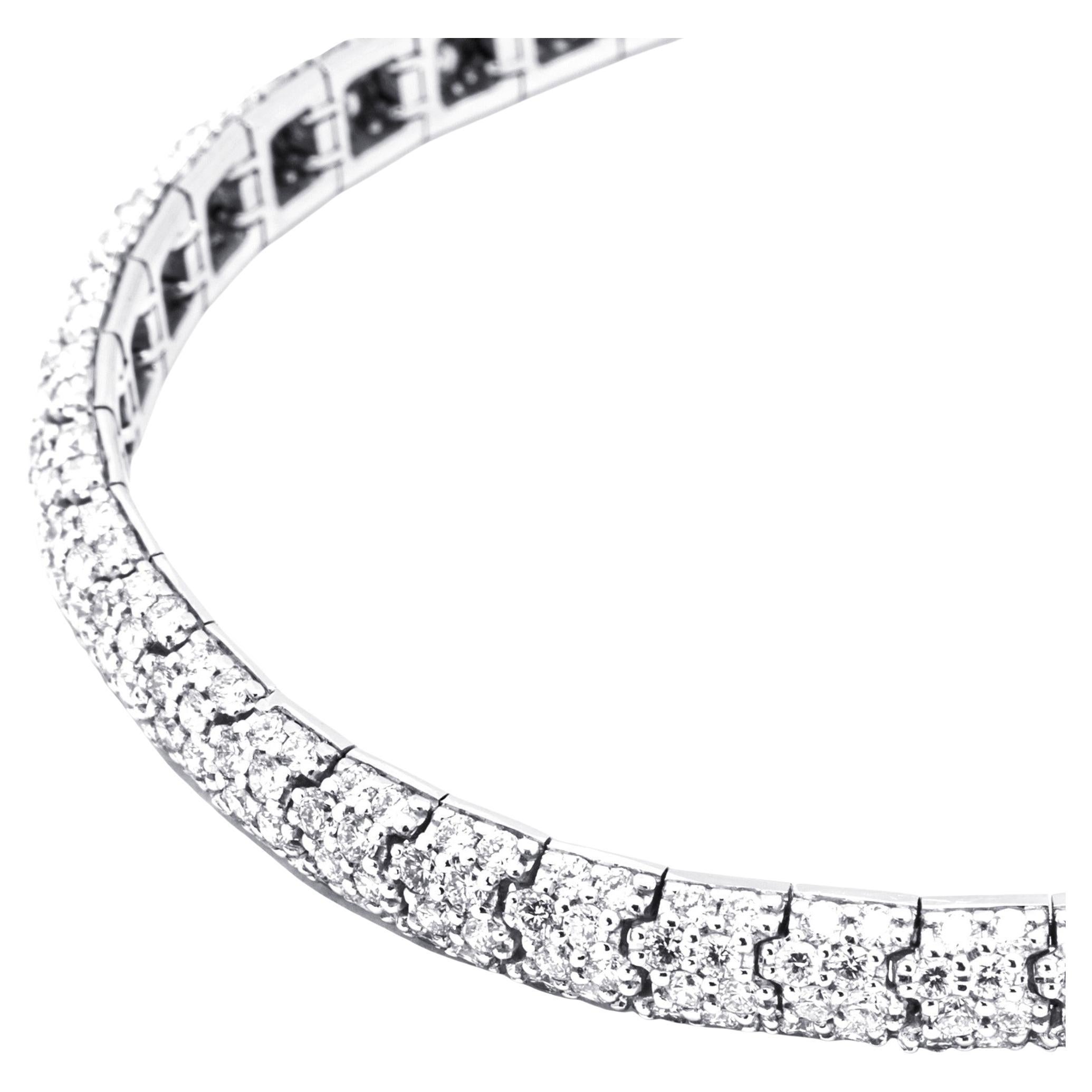 Taille ronde Bracelet Alex Jona en or blanc 18 carats et diamants blancs en vente