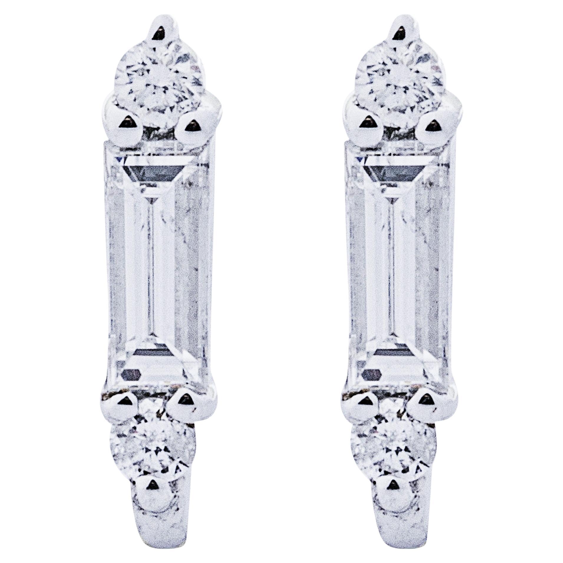 Alex Jona 18 Karat White Gold White Diamond Stud Earrings