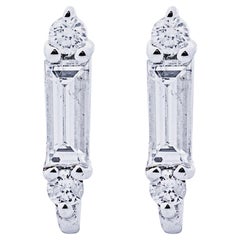 Alex Jona 18 Karat White Gold White Diamond Stud Earrings