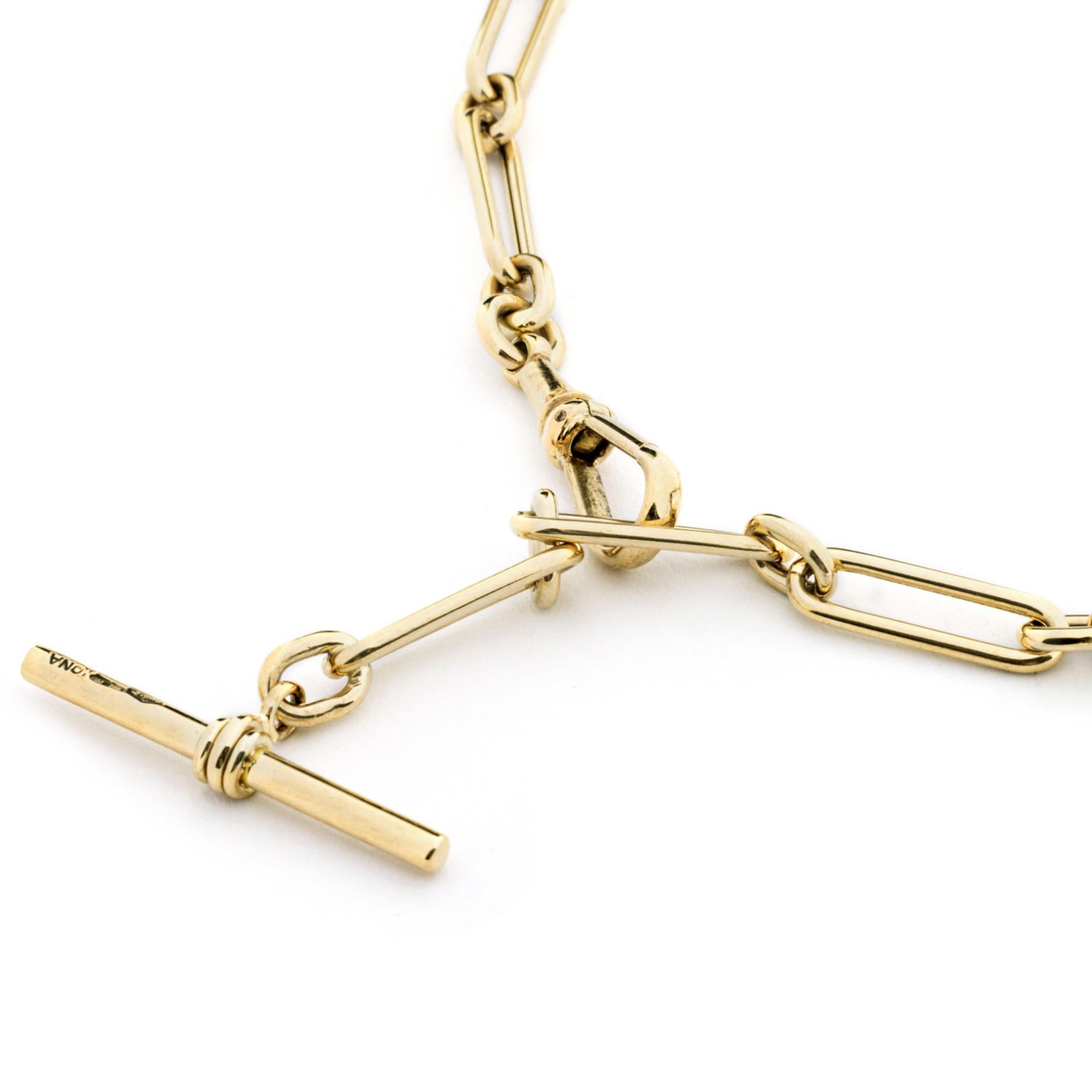 Collier à maillons de montre en or jaune 18 carats Albert Link Neuf - En vente à Lugano, CH