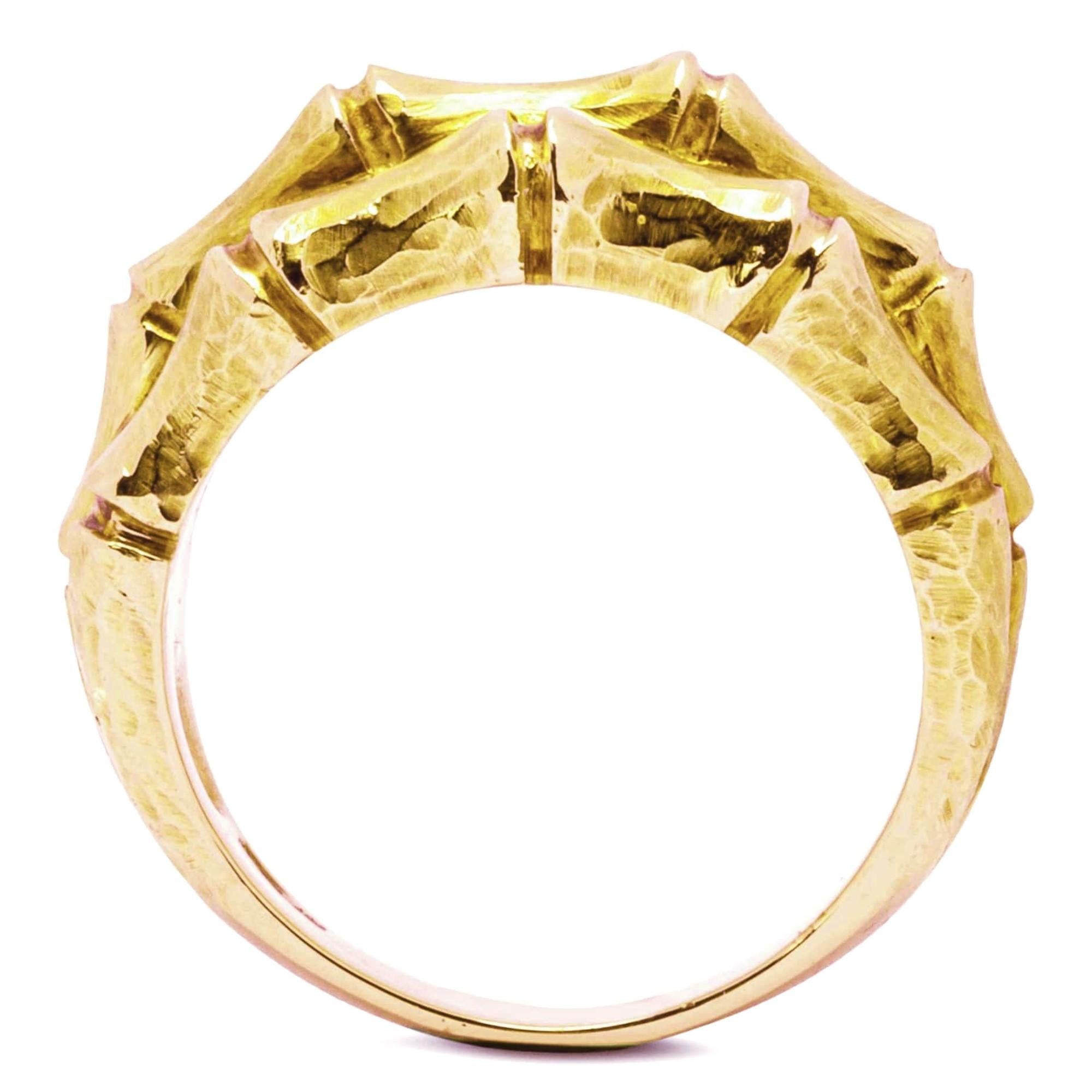 Alex Jona 18 Karat Yellow Gold Bamboo Band Ring In New Condition For Sale In Torino, IT