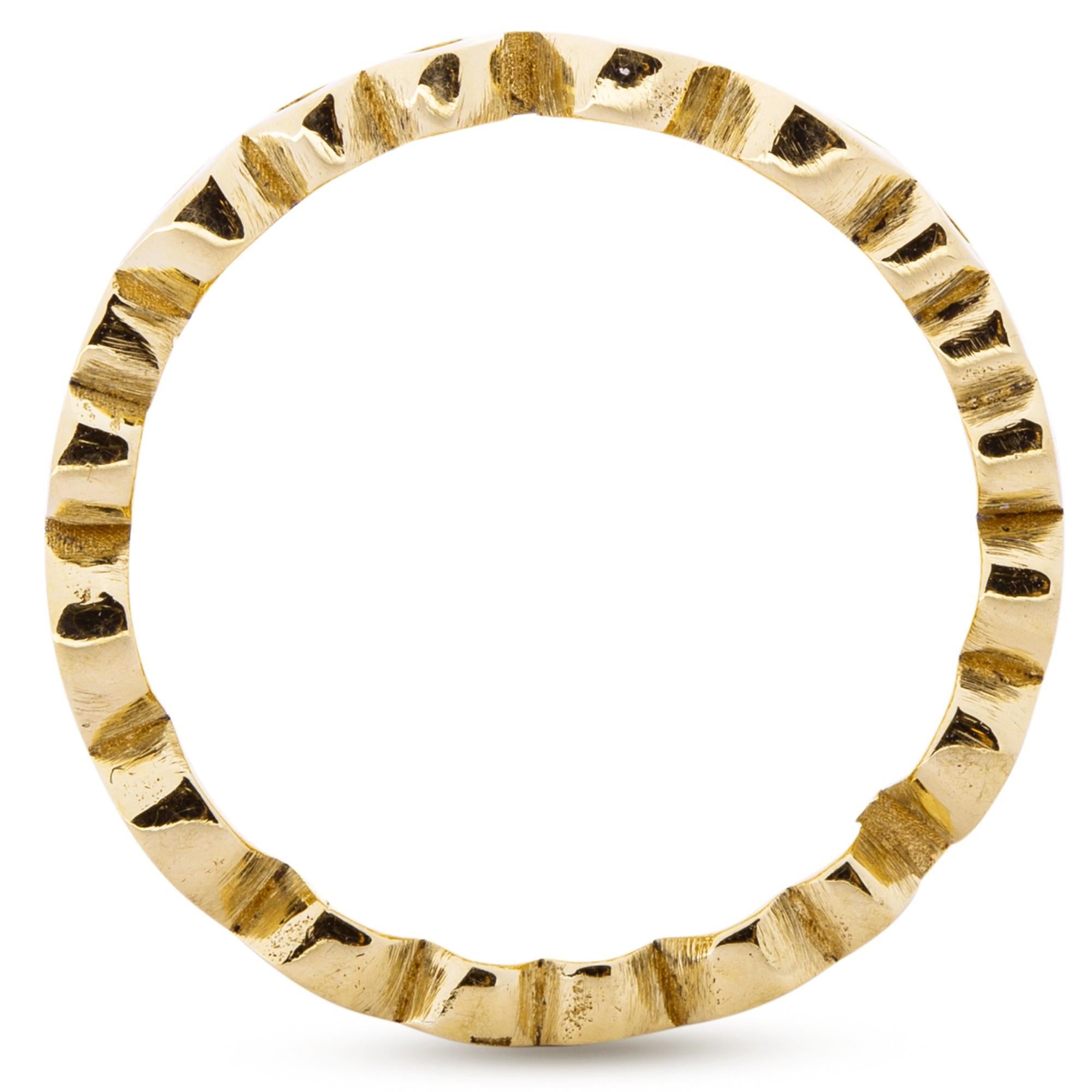 da uomo o donna Alex Jona 18 Karat Yellow Gold Bollicine Open Band Ring in vendita