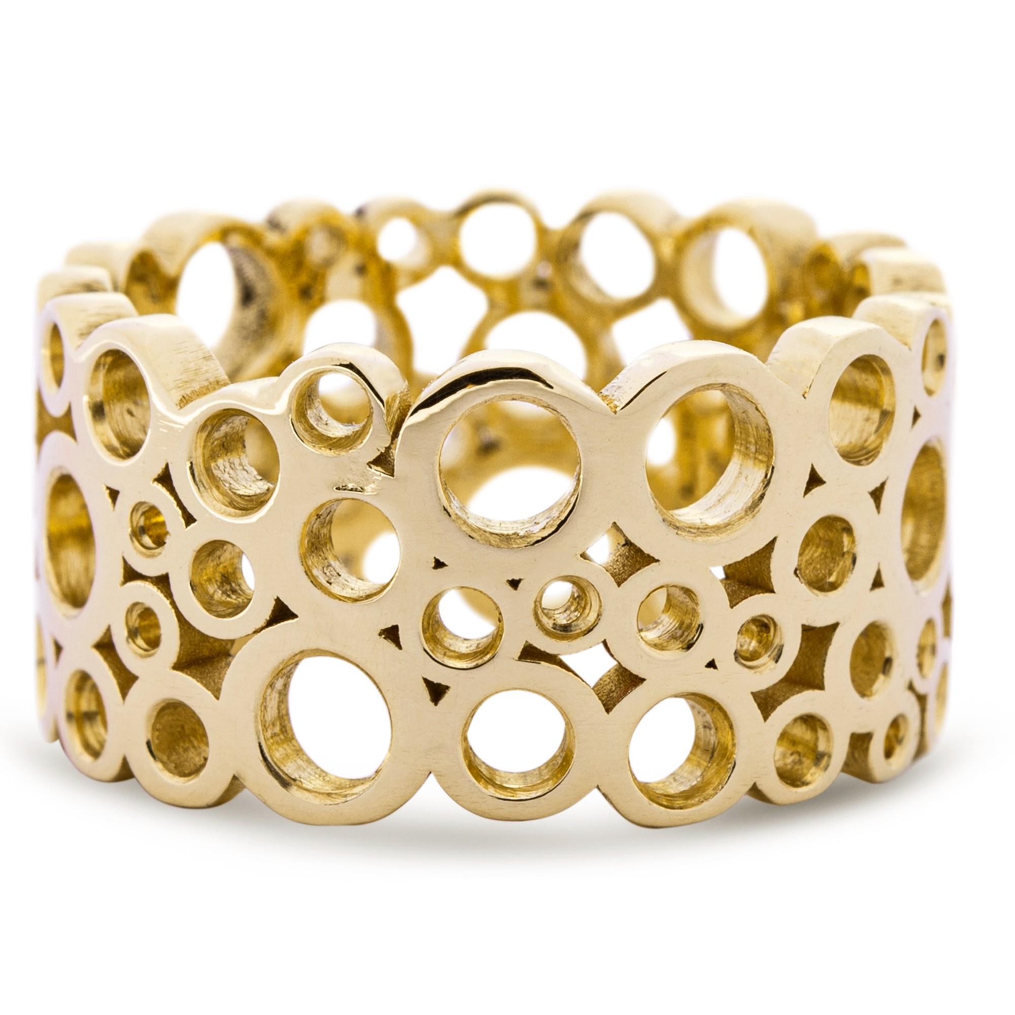 Alex Jona 18 Karat Yellow Gold Bollicine Open Band Ring in vendita 2