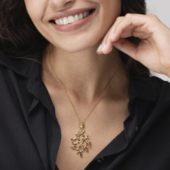 Alex Jona 18 Karat Yellow Gold Branch Pendant Necklace