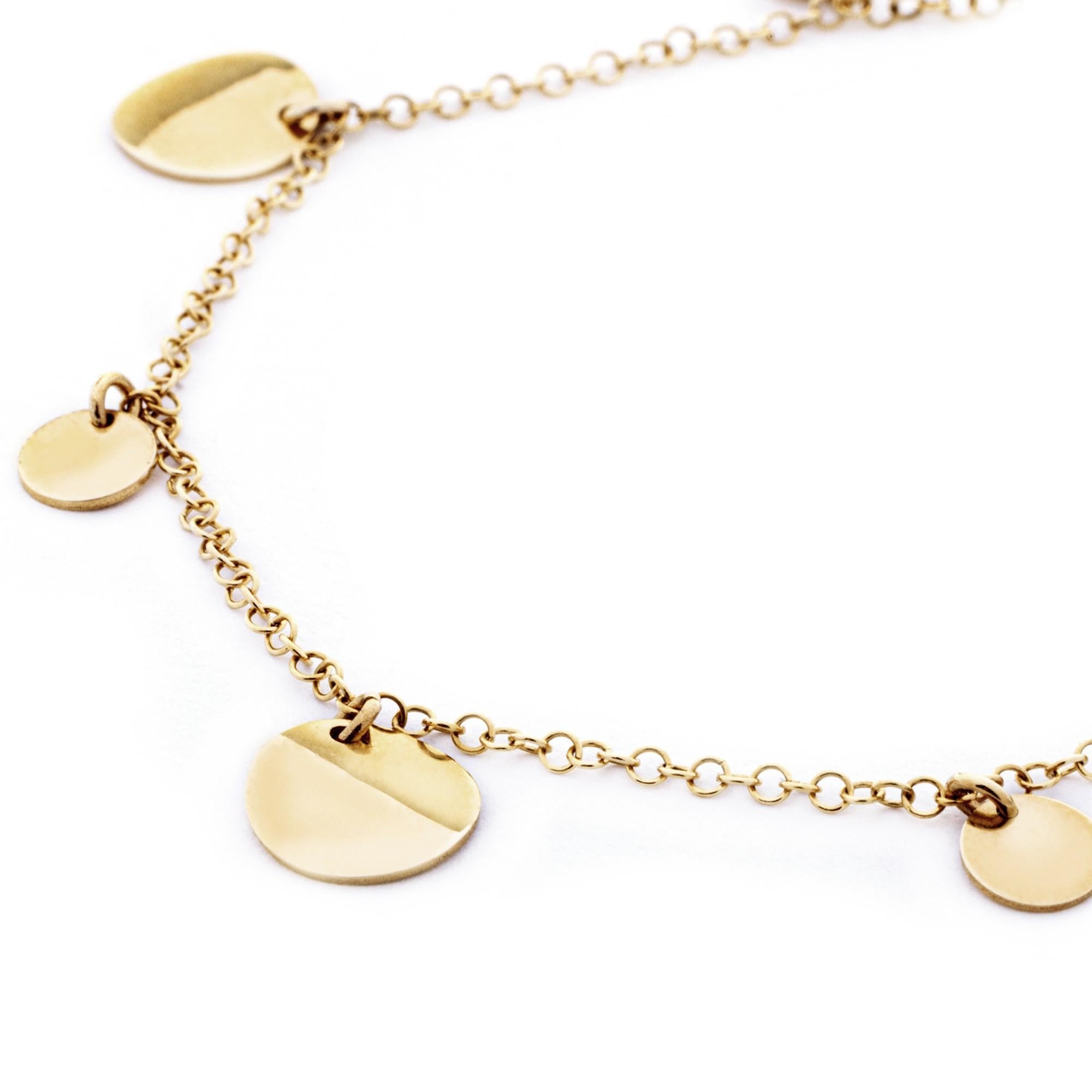 Women's Alex Jona 18 Karat Yellow Gold Charm Chain Bracelet For Sale