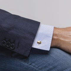 Alex Jona 18 Karat Yellow Gold Coffee Bean Cufflinks