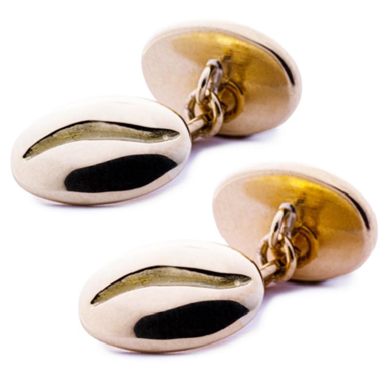 Alex Jona 18 Karat Yellow Gold Coffee Bean Cufflinks In New Condition For Sale In Torino, IT