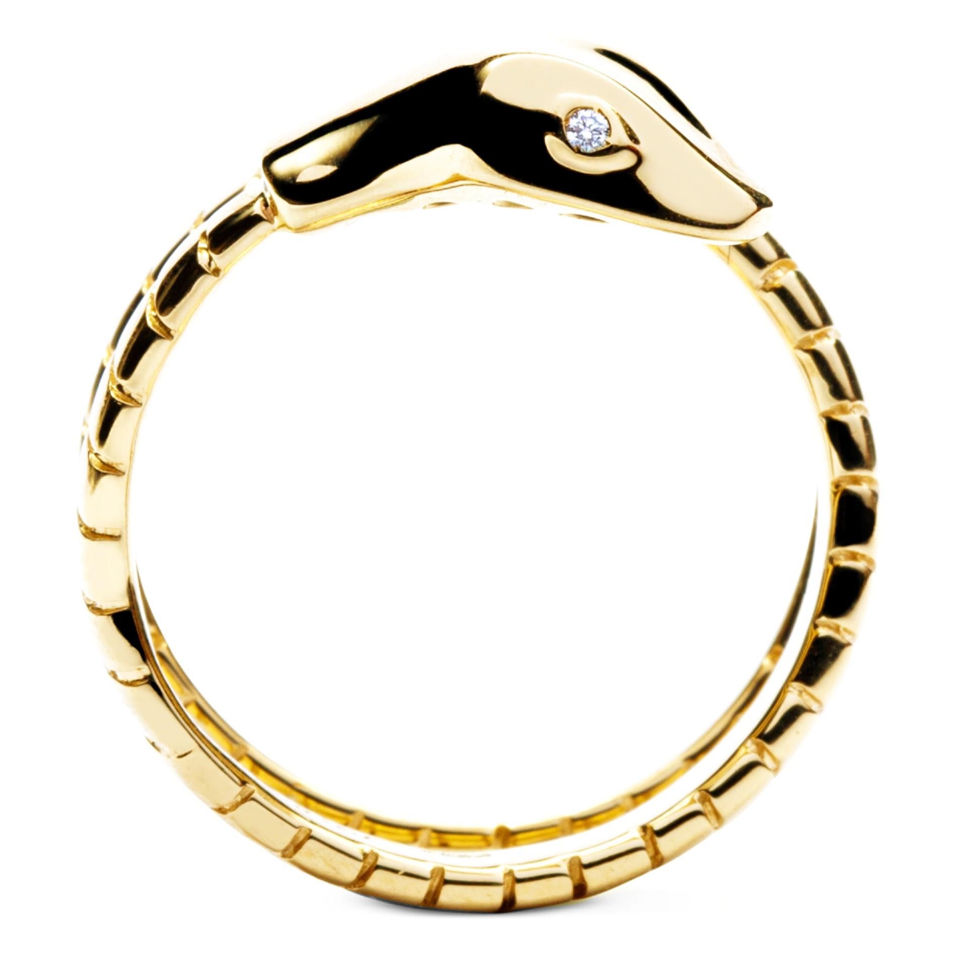 Alex Jona 18 Karat Yellow Gold Coil Snake Ring In New Condition For Sale In Torino, IT