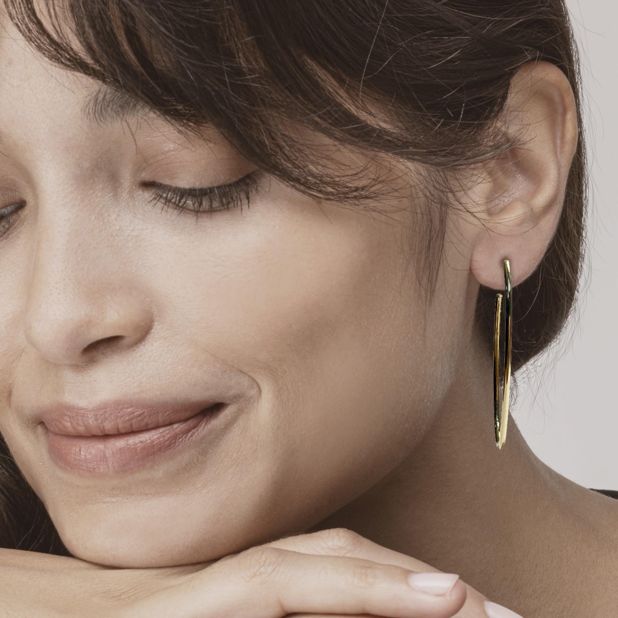 Women's or Men's Alex Jona 18 Karat Yellow Gold Dangle Pendant Earrings For Sale