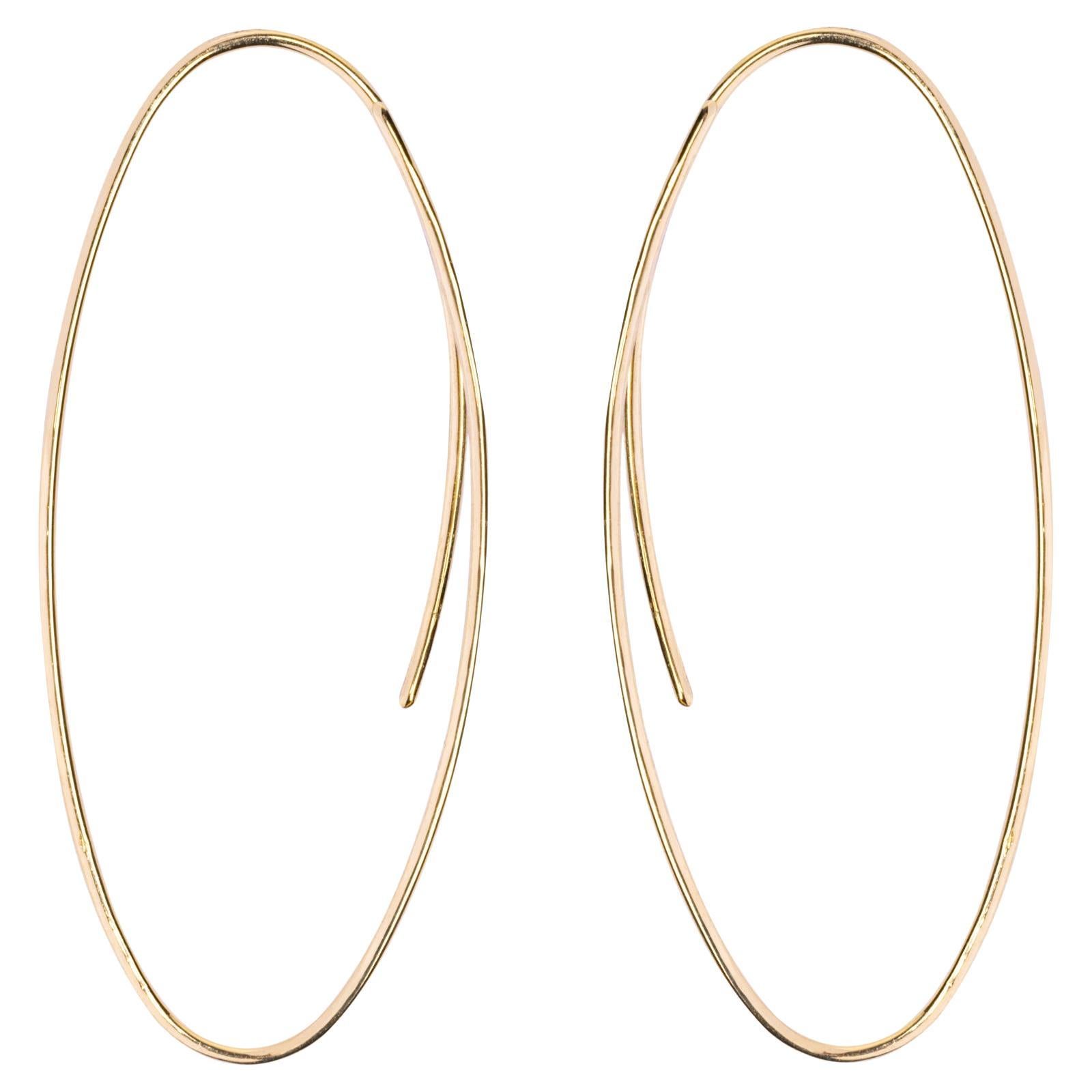 Alex Jona 18 Karat Yellow Gold Dangle Pendant Ellipse Earrings For Sale