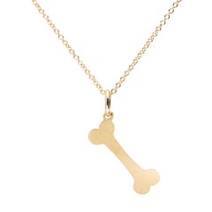 Alex Jona 18 Karat Yellow Gold Dog Bone Chain Necklace Pendant 