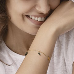 Alex Jona 18 Karat Yellow Gold Dog Lover Pendent Charm Bracelet