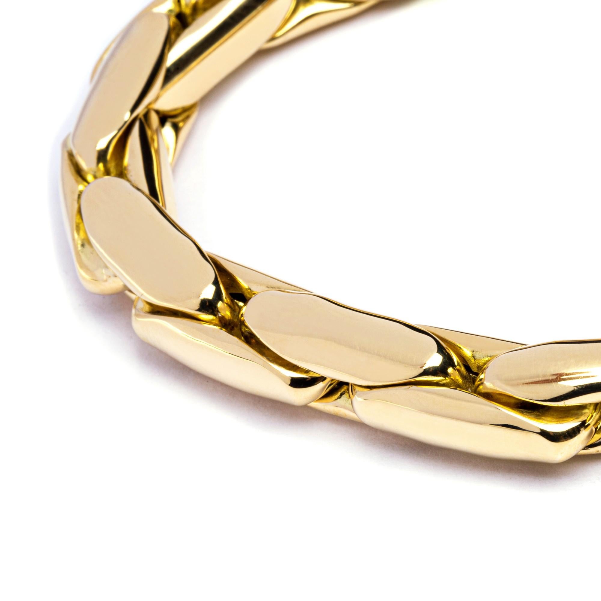 Alex Jona 18 Karat Yellow Gold Flexible Link Bracelet In New Condition For Sale In Torino, IT