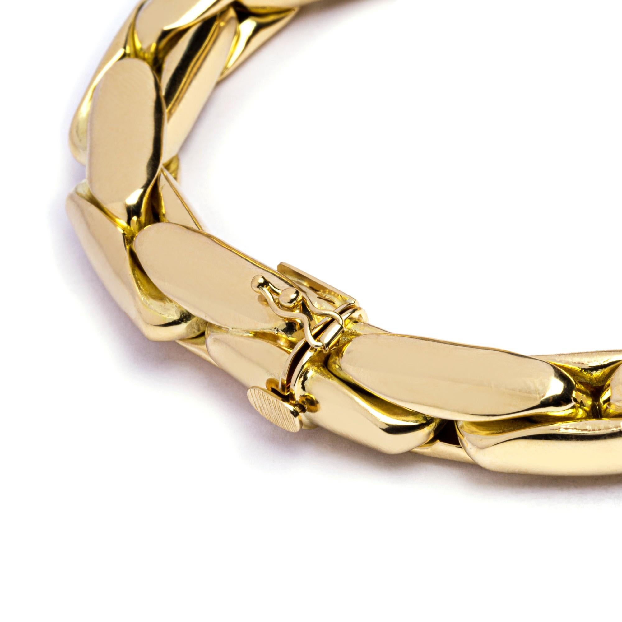 Alex Jona 18 Karat Yellow Gold Flexible Link Bracelet For Sale 2