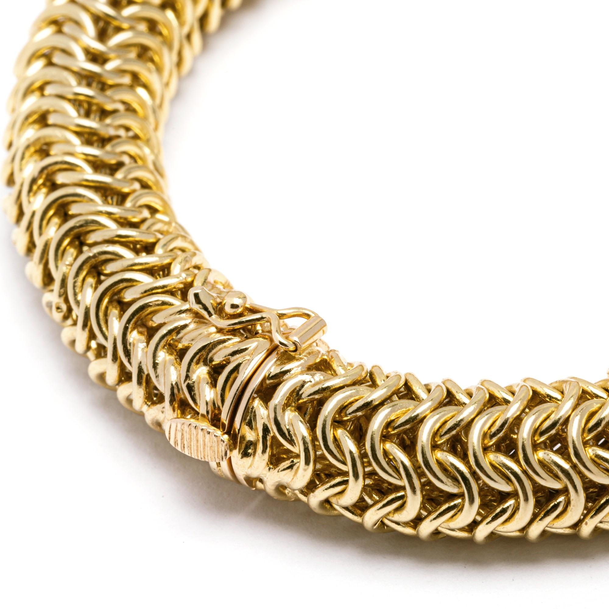 Alex Jona 18 Karat Yellow Gold Flexible Link Bracelet For Sale 2
