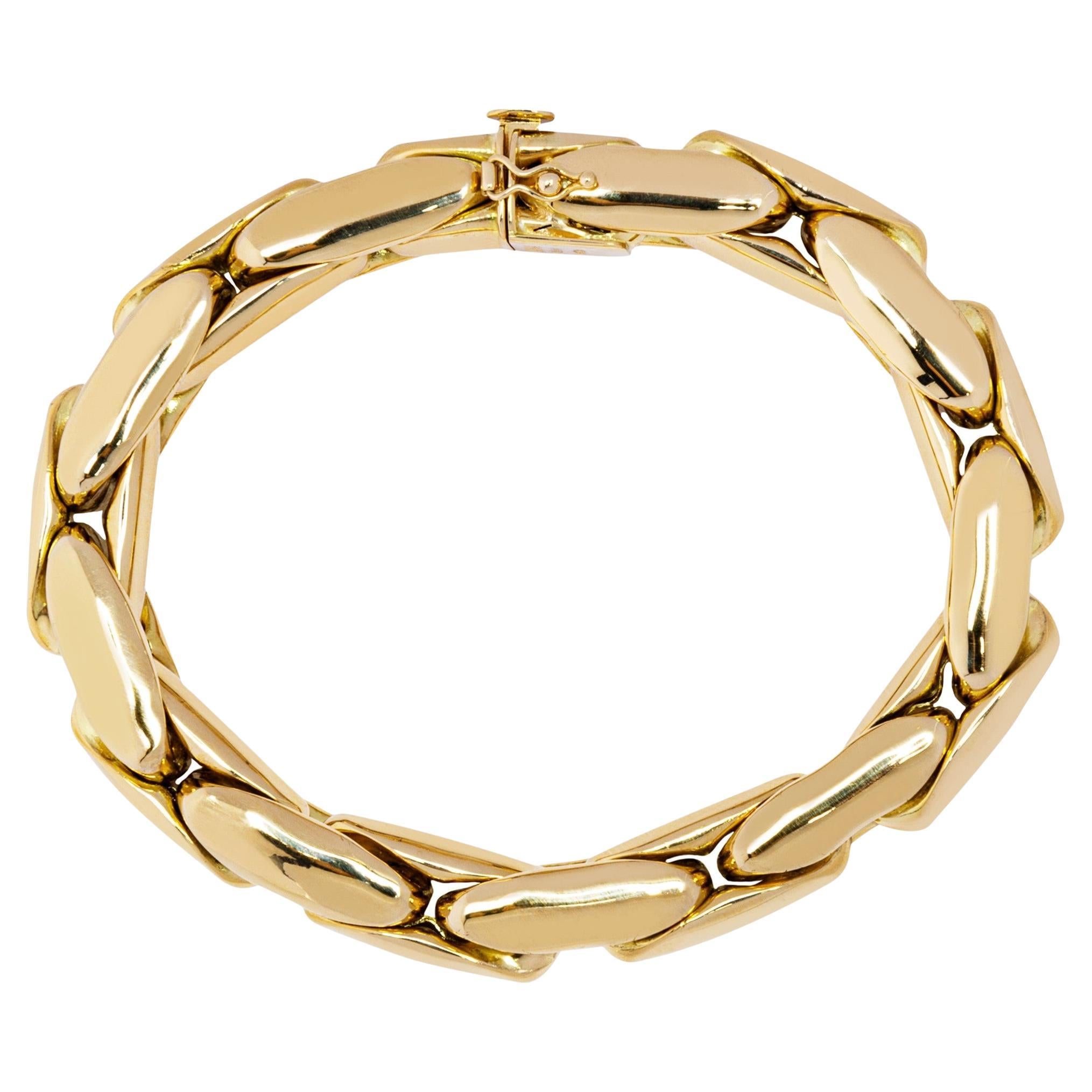 Flexibles Gliederarmband aus 18 Karat Gelbgold von Alex Jona im Angebot