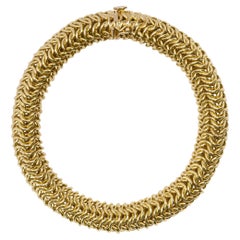Alex Jona 18 Karat Yellow Gold Flexible Link Bracelet