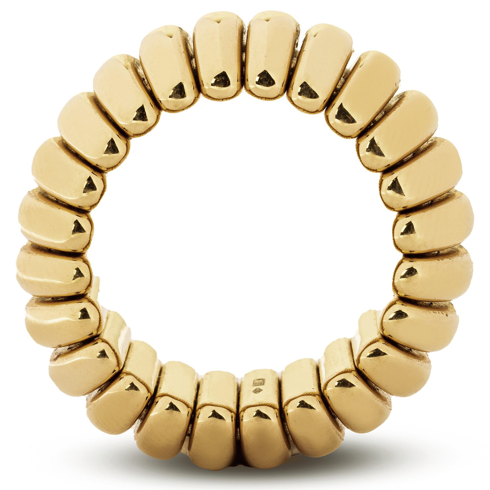 Women's or Men's Alex Jona 18 Karat Yellow Gold Flexible Ring Band For Sale