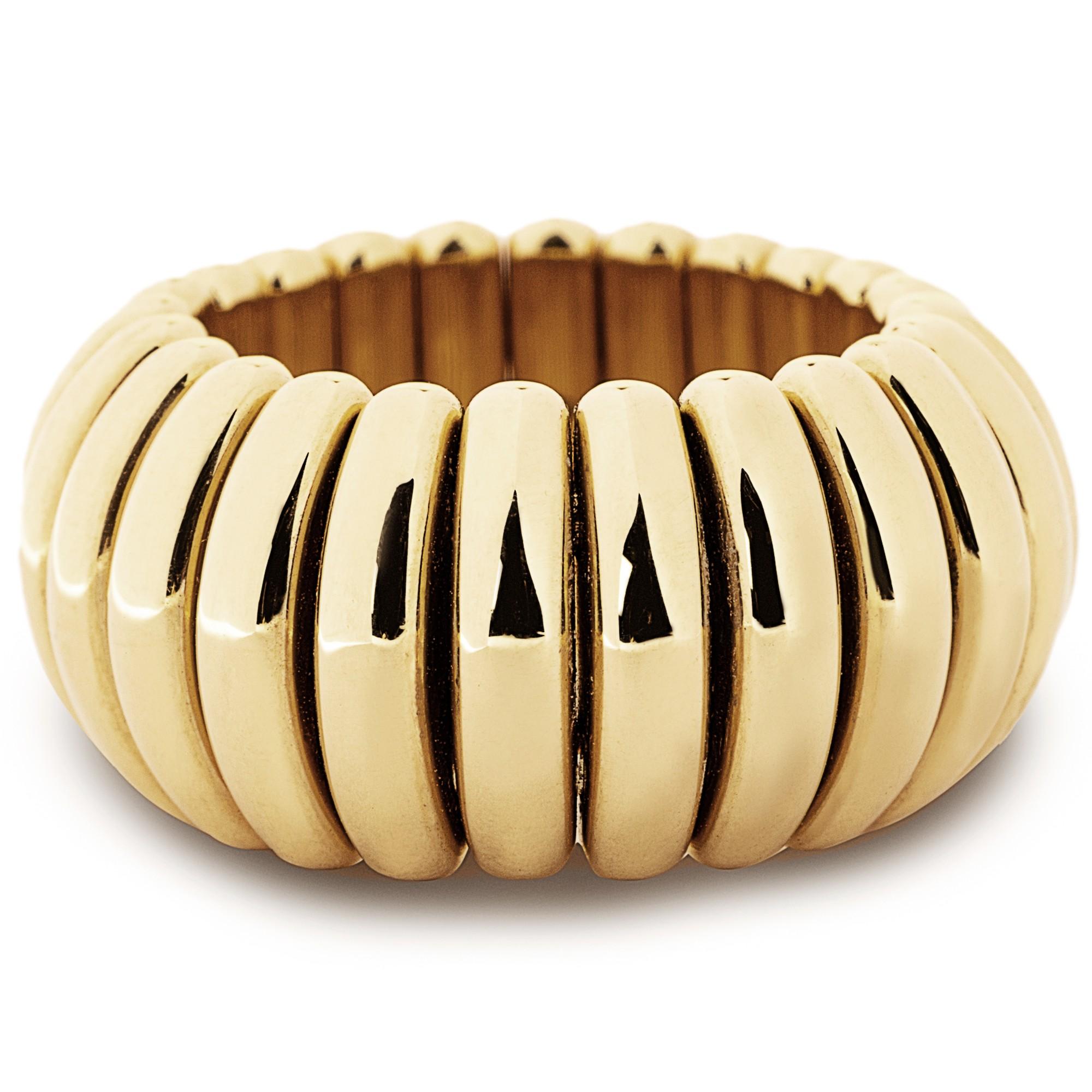 Alex Jona 18 Karat Yellow Gold Flexible Ring Band For Sale 2