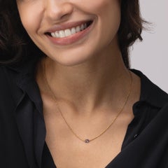Alex Jona 18 Karat Yellow Gold Floating Blue Sapphire Necklace