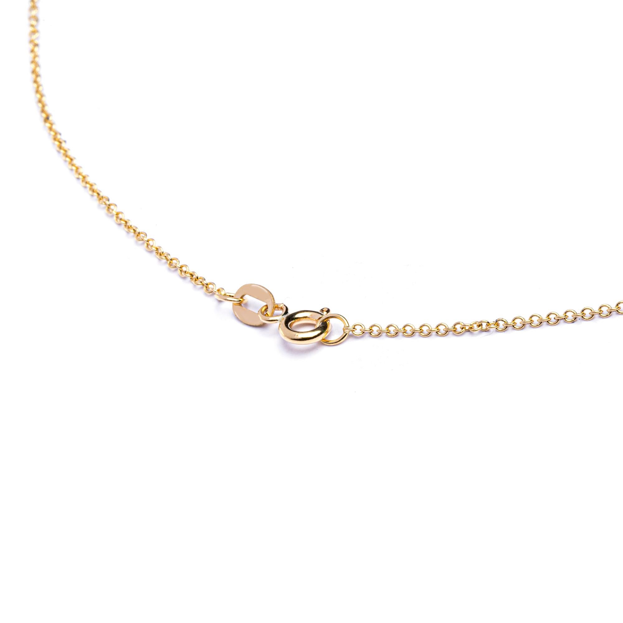 Women's Alex Jona 18 Karat Yellow Gold Floating Blue Sapphire Necklace For Sale