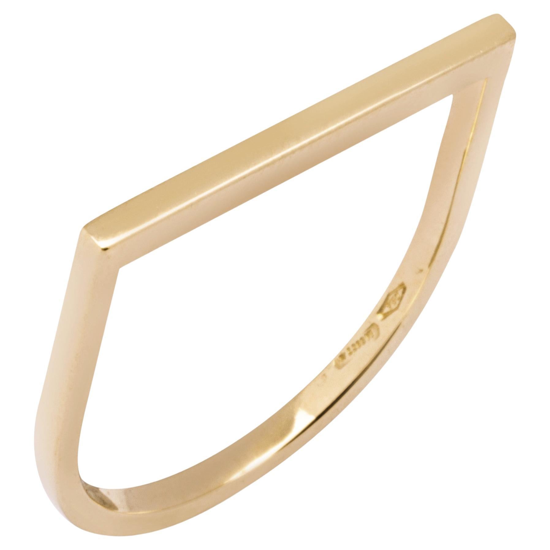 Alex Jona, bague essentielle géométrique en or jaune 18 carats Neuf - En vente à Lugano, CH