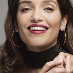 Alex Jona 18 Karat Yellow Gold Geometric Hexagonal Hoop Earrings