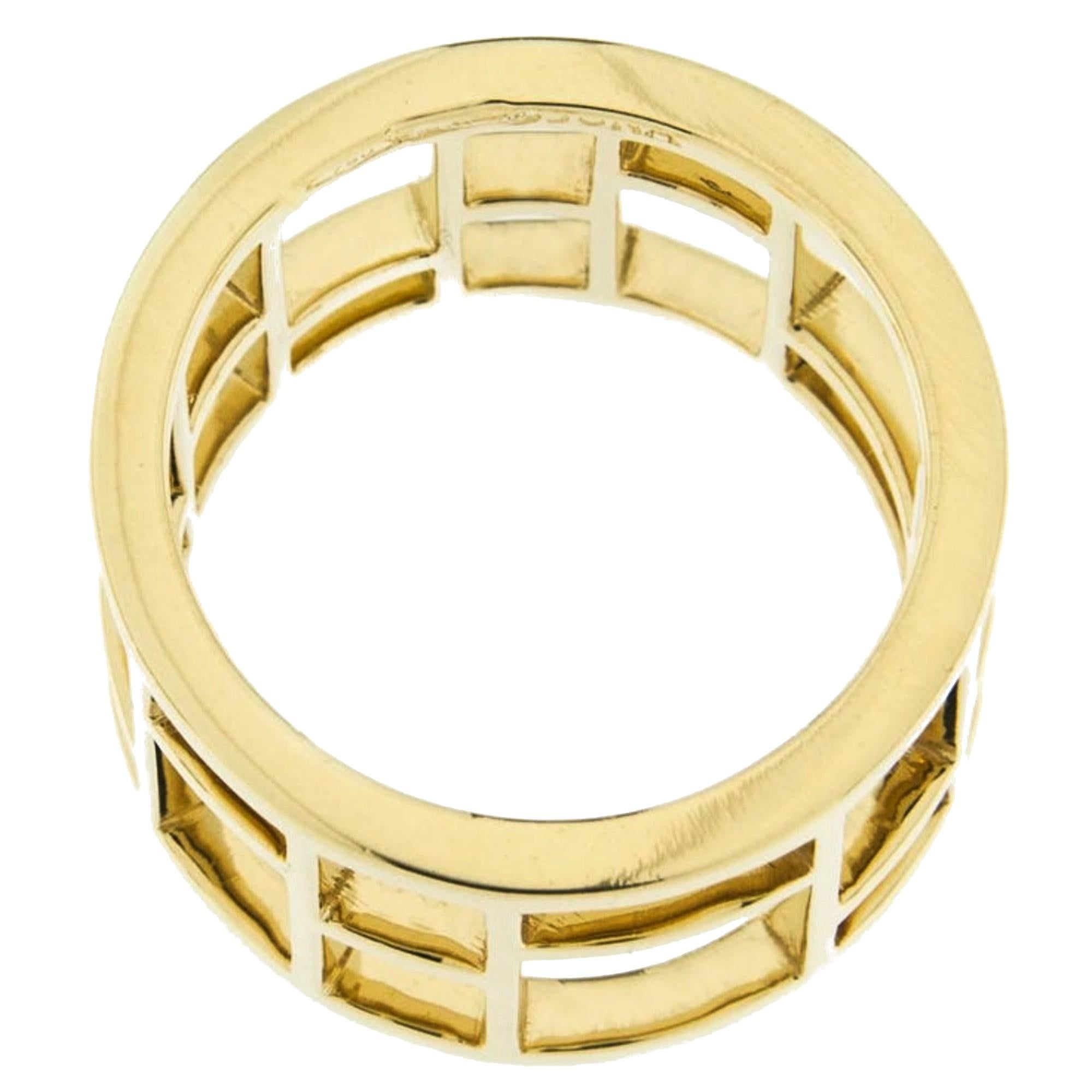 Alex Jona 18 Karat Yellow Gold Geometric Open Band Ring For Sale 2
