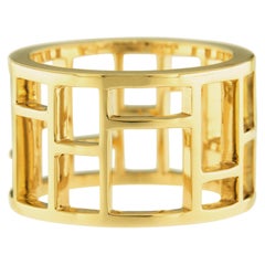 Alex Jona 18 Karat Yellow Gold Geometric Open Band Ring