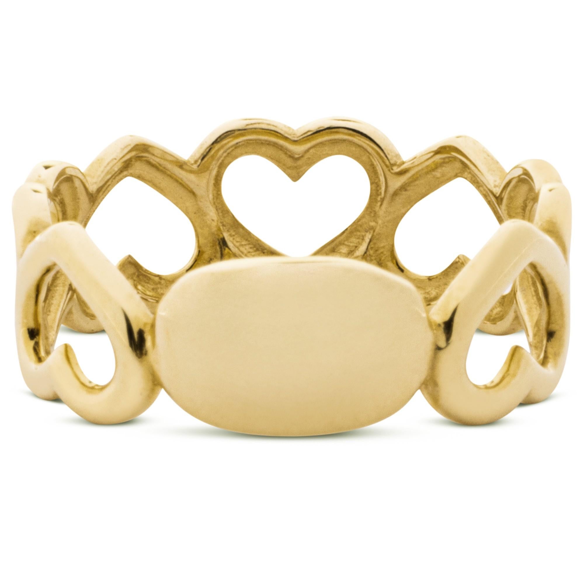 Alex Jona, bague à anneau ouvert en or jaune 18 carats avec cœur en vente 2