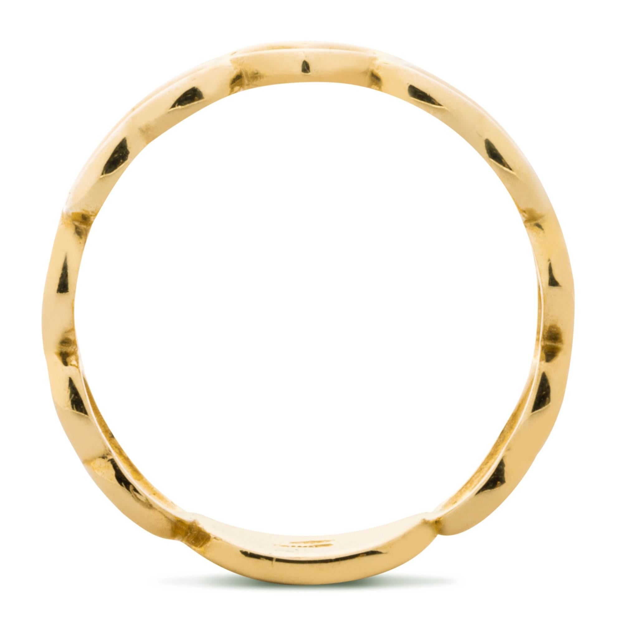 Alex Jona, bague à anneau ouvert en or jaune 18 carats avec cœur en vente 4