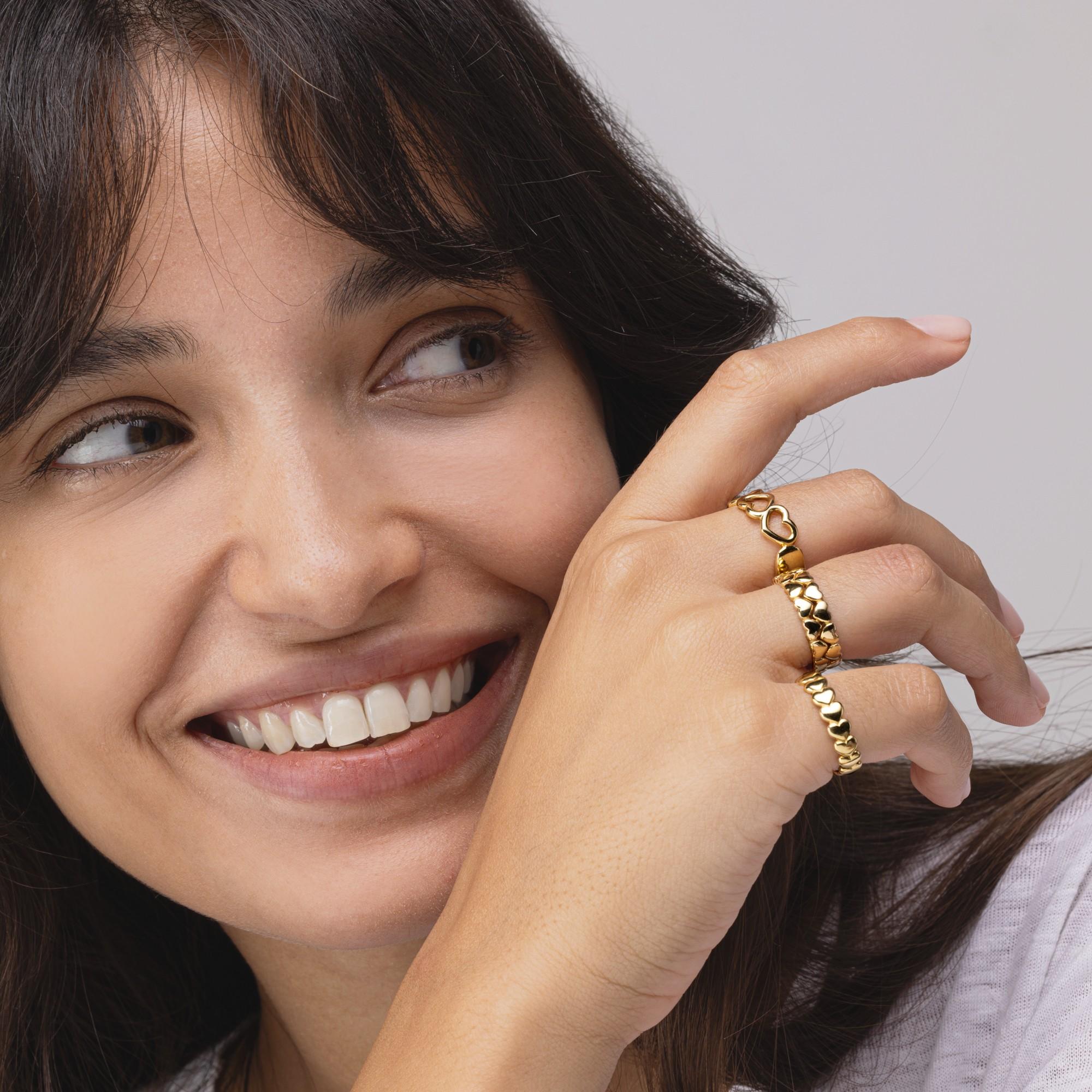 Alex Jona, bague à anneau ouvert en or jaune 18 carats avec cœur en vente 5