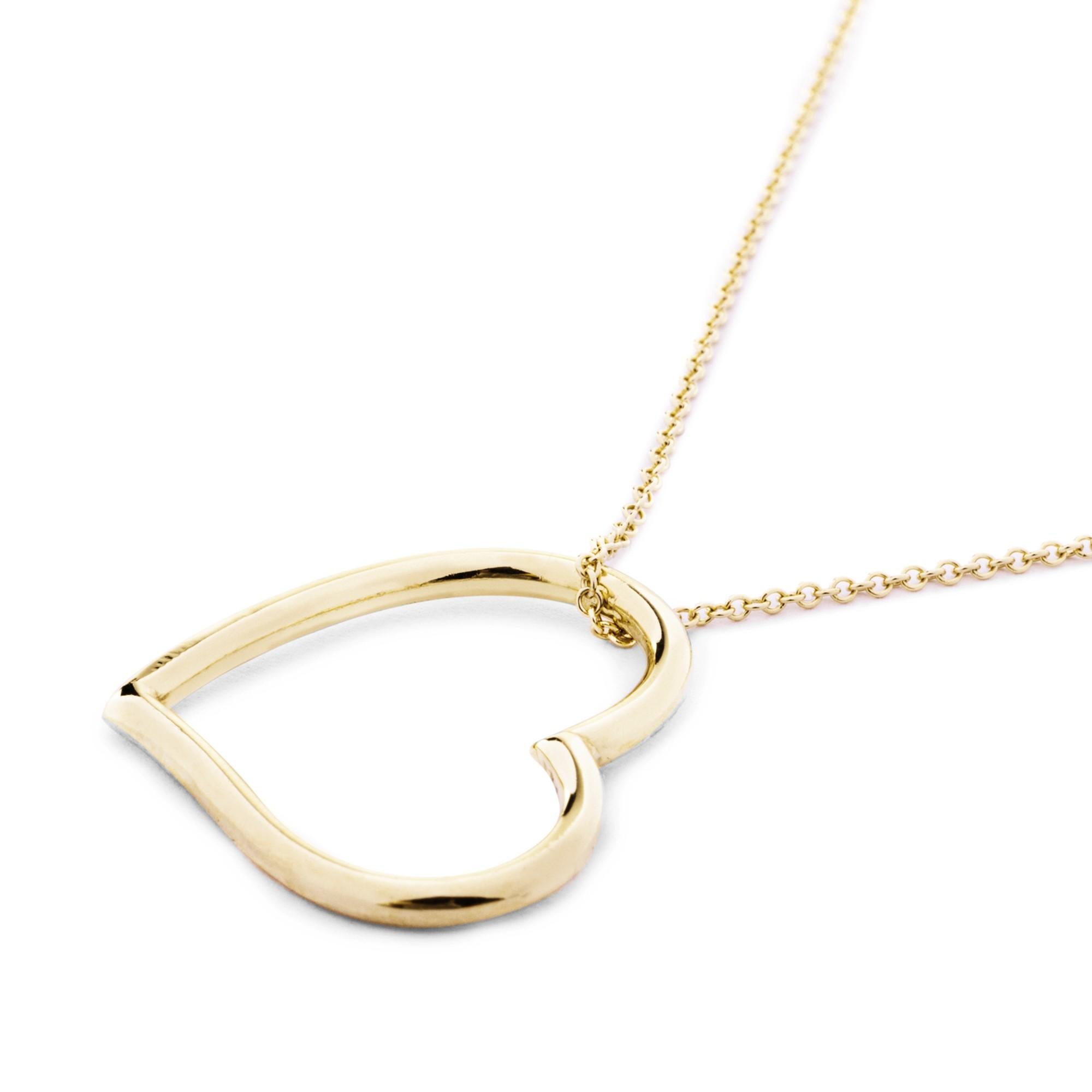 Alex Jona 18 Karat Yellow Gold Heart  Pendant Necklace In New Condition For Sale In Torino, IT